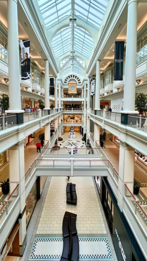 inside of the Bay Centre in Downtown Victoria, BC