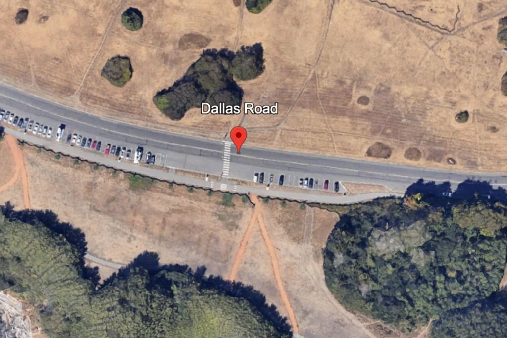 Google Earth Map View of Dallas Road in Victoria, BC