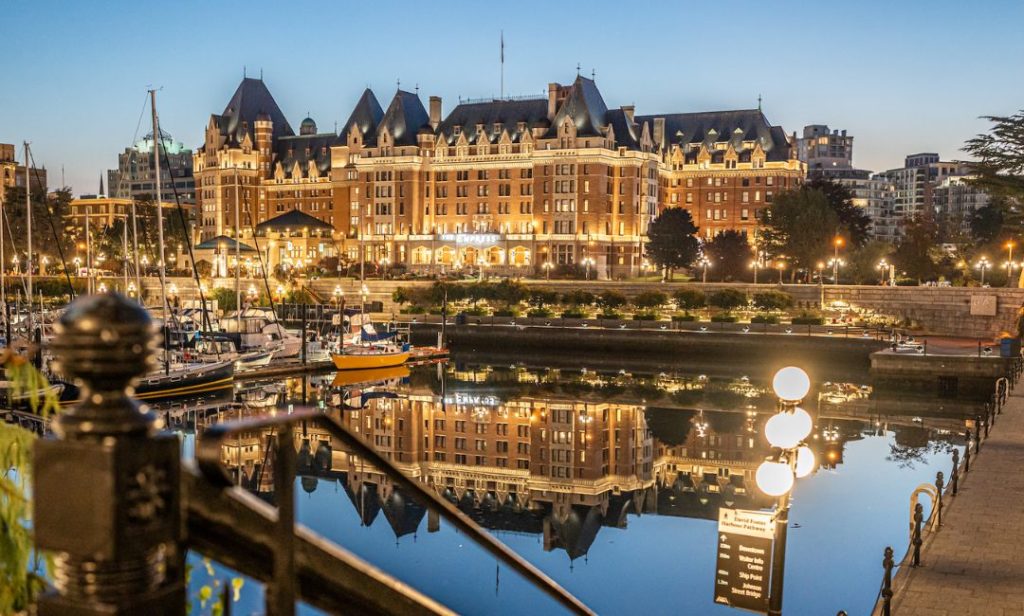 Fairmont Empress from across the Inner Harbour in Victoria, BC