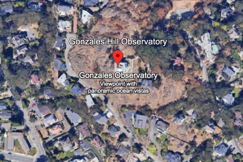 Google earth view of Gonzales Observatory. Map view of Gonzales Observatory in Victoria, BC