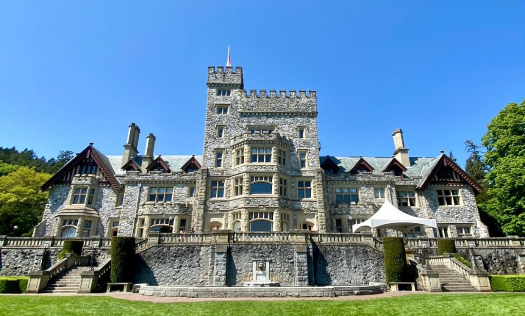 Back side of Hatley Castle in Victoria, BC