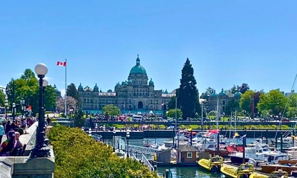 The Legislative Assembly of British Columbia across the inner harbour in Victoria, BC