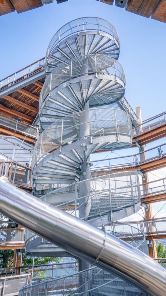 Spiral slide at the Malahat Skywalk in Victoria, BC