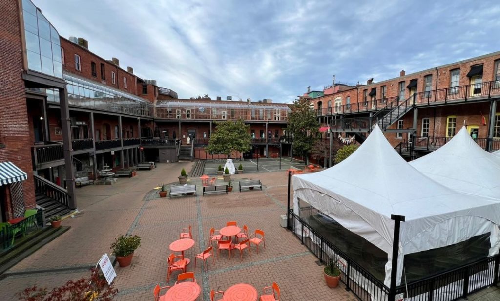 Overview of Market Square in Victoria, BC