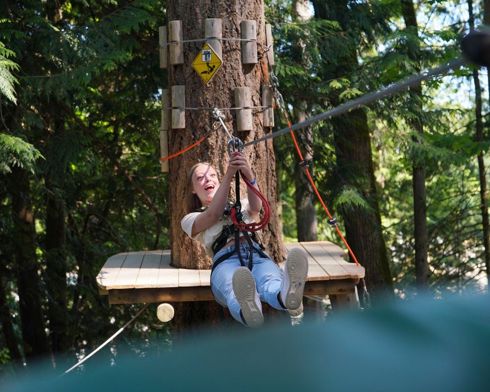 Zipline at WildPlay Victoria in Victoria, BC