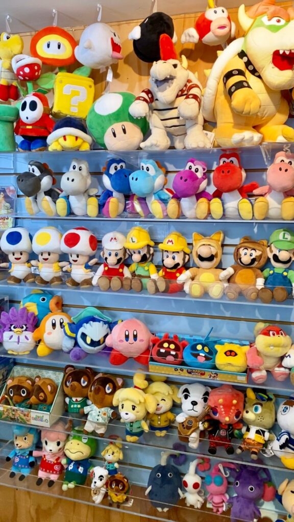 Plushie wall at Fan Favourites Games & Movies in Victoria, BC