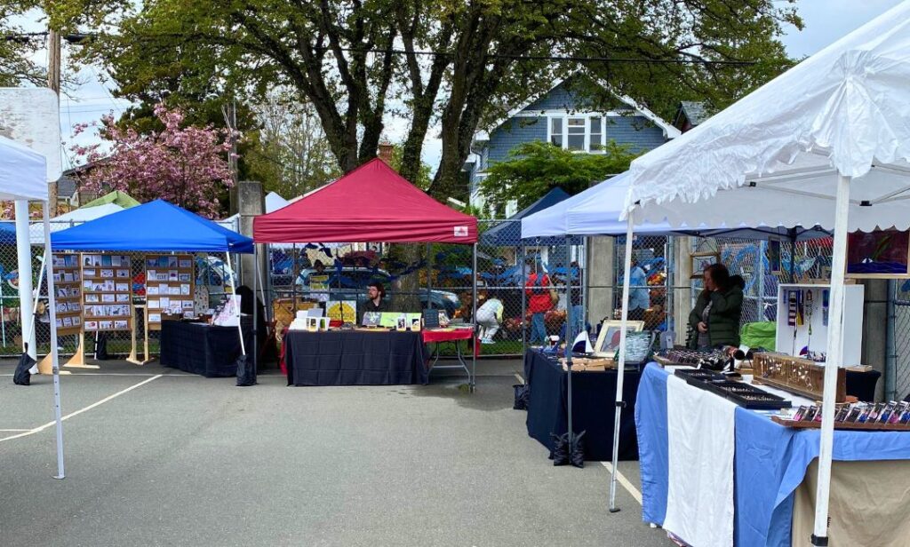 Market Vendors at the Moss Street Market in Victoria, BC