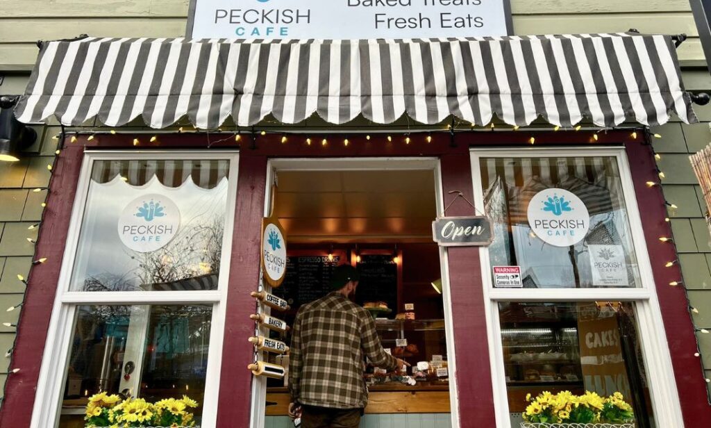 Outside view of Peckish Cafe in Victoria, BC