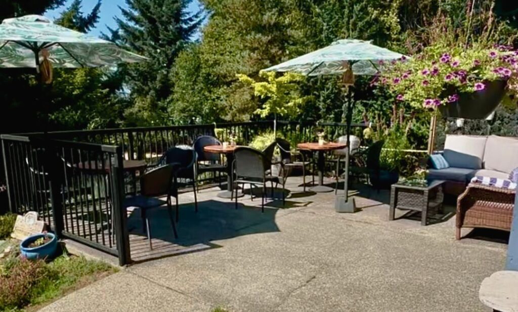 Patio are at the Rocky Creek Winery in Cowichan, BC