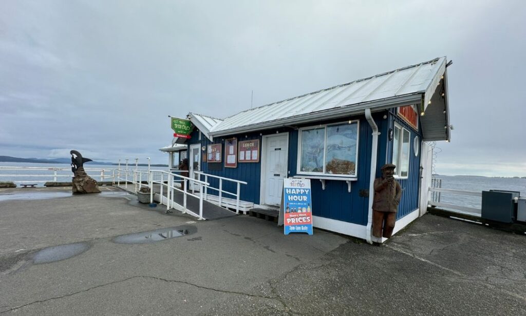 Outside of The Pier Bistro in Sidney, BC