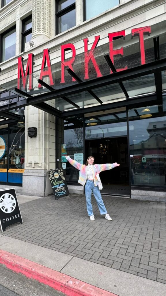 Outside the Victoria Public Market in Downtown Victoria, BC