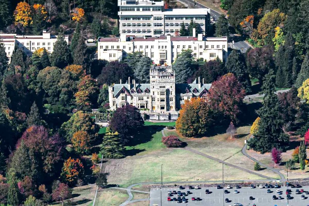 Hatley Castle from the sky